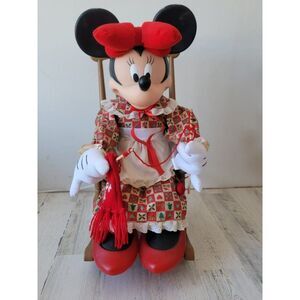Santa's best 1993 Minnie Mouse knitting rocking chair animated Xmas